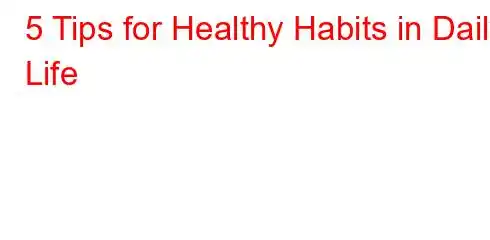 5 Tips for Healthy Habits in Daily Life