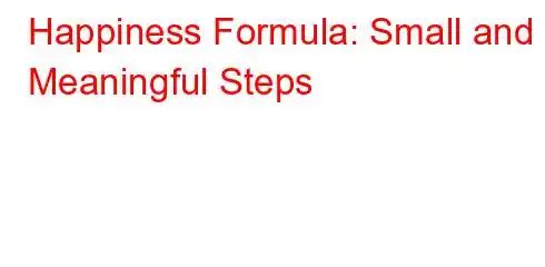 Happiness Formula: Small and Meaningful Steps