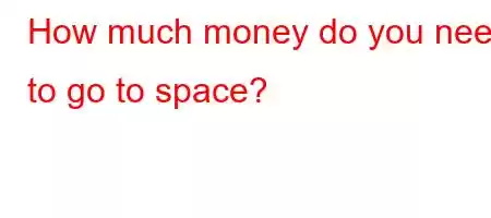 How much money do you need to go to space