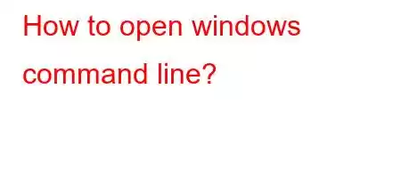 How to open windows command line