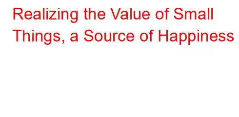 Realizing the Value of Small Things, a Source of Happiness