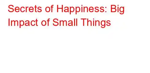 Secrets of Happiness: Big Impact of Small Things