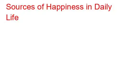 Sources of Happiness in Daily Life