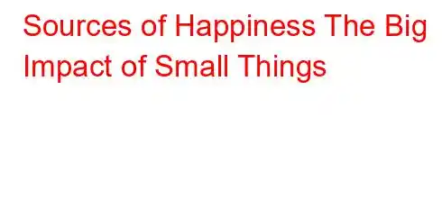 Sources of Happiness The Big Impact of Small Things