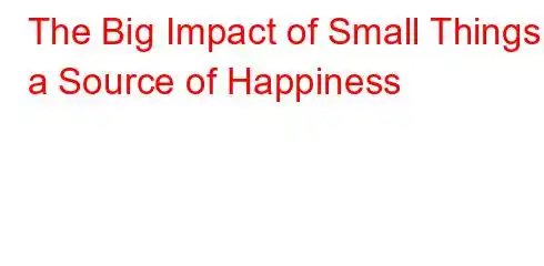 The Big Impact of Small Things, a Source of Happiness