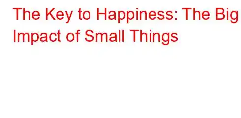 The Key to Happiness: The Big Impact of Small Things