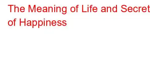 The Meaning of Life and Secrets of Happiness