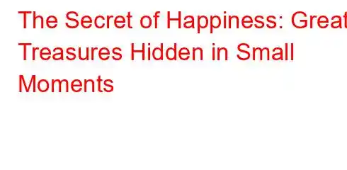 The Secret of Happiness: Great Treasures Hidden in Small Moments