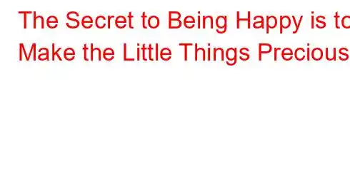 The Secret to Being Happy is to Make the Little Things Precious