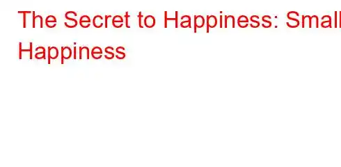 The Secret to Happiness: Small Happiness