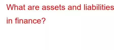 What are assets and liabilities in finance?