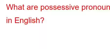 What are possessive pronouns in English?