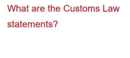 What are the Customs Law statements