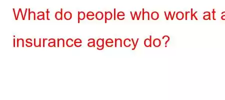 What do people who work at an insurance agency do?