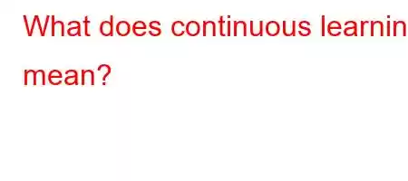 What does continuous learning mean?