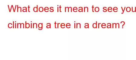 What does it mean to see you climbing a tree in a dream?