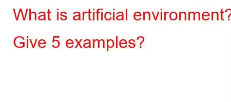 What is artificial environment? Give 5 examples