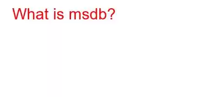 What is msdb?