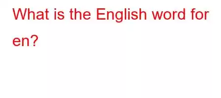 What is the English word for en?