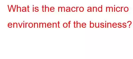 What is the macro and micro environment of the business?