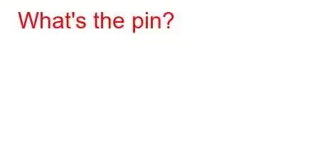 What's the pin