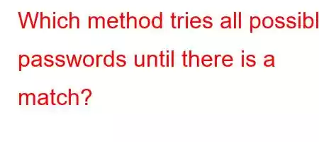 Which method tries all possible passwords until there is a match?