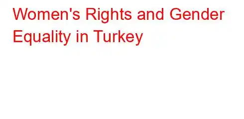 Women's Rights and Gender Equality in Turkey